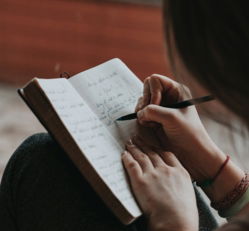 unknown person writing